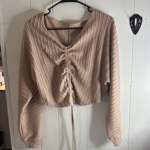 285 - Ruched Tan Women's Top